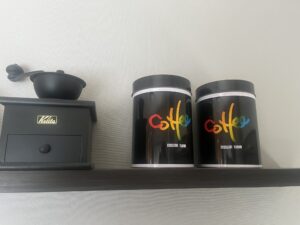 我が家のコーヒー缶
キャニスターに入れたコーヒー豆